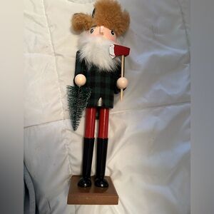14.5" wood nutcracker nut cracker doll figure Christmas decor decoration